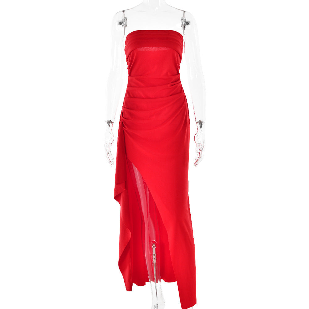 Evening Gown Women's One Neck Strapless Dress Fashionable