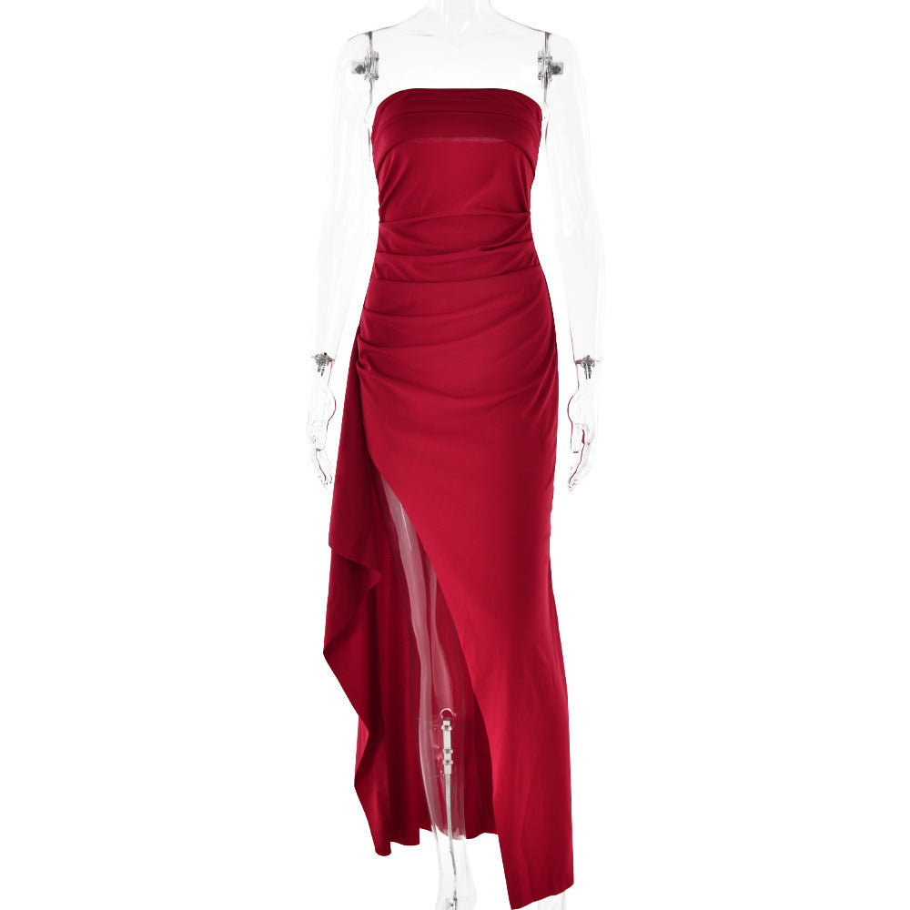 Evening Gown Women's One Neck Strapless Dress Fashionable