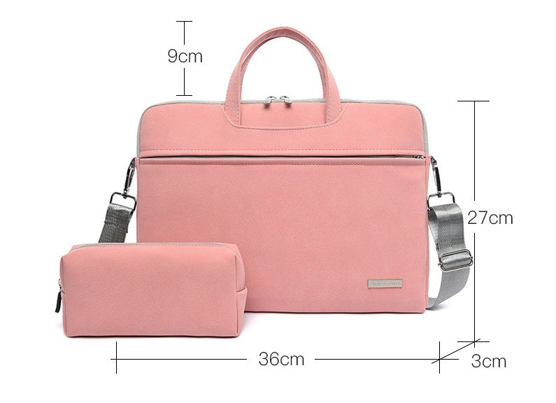 PU Leather Women Laptop Bag Notebook Carrying 13.3 14 15.6 Inch Men Handbags Shoulder Mouse Bag