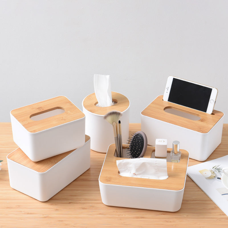 Bamboo Wood Tissue Box
