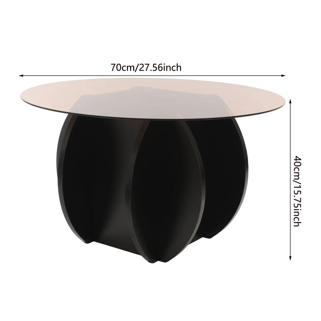 70CM round Luxury Modern Glass Coffee Table, Living Room, Small Household, Minimalist Coffee Table