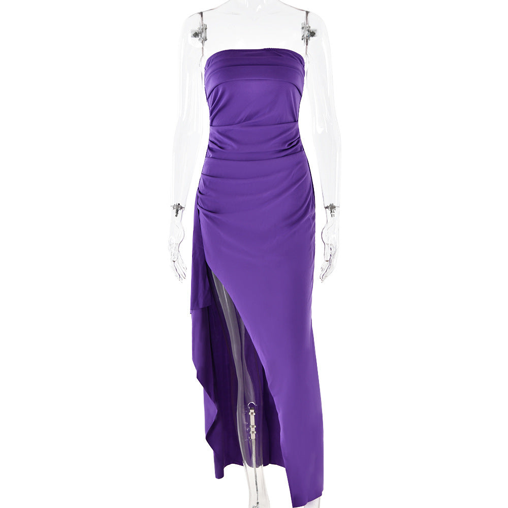 Evening Gown Women's One Neck Strapless Dress Fashionable