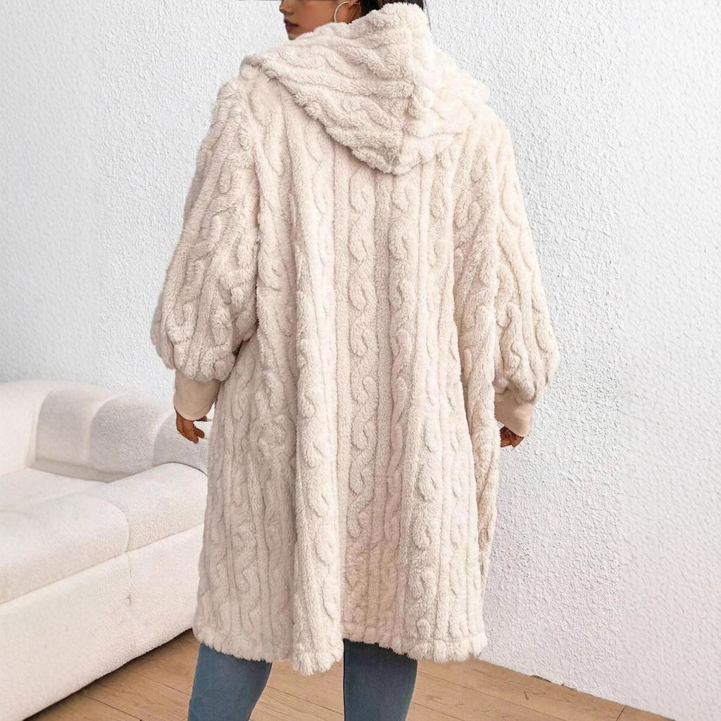 Coral Fleece Thickened Plus-size Woolen Coat