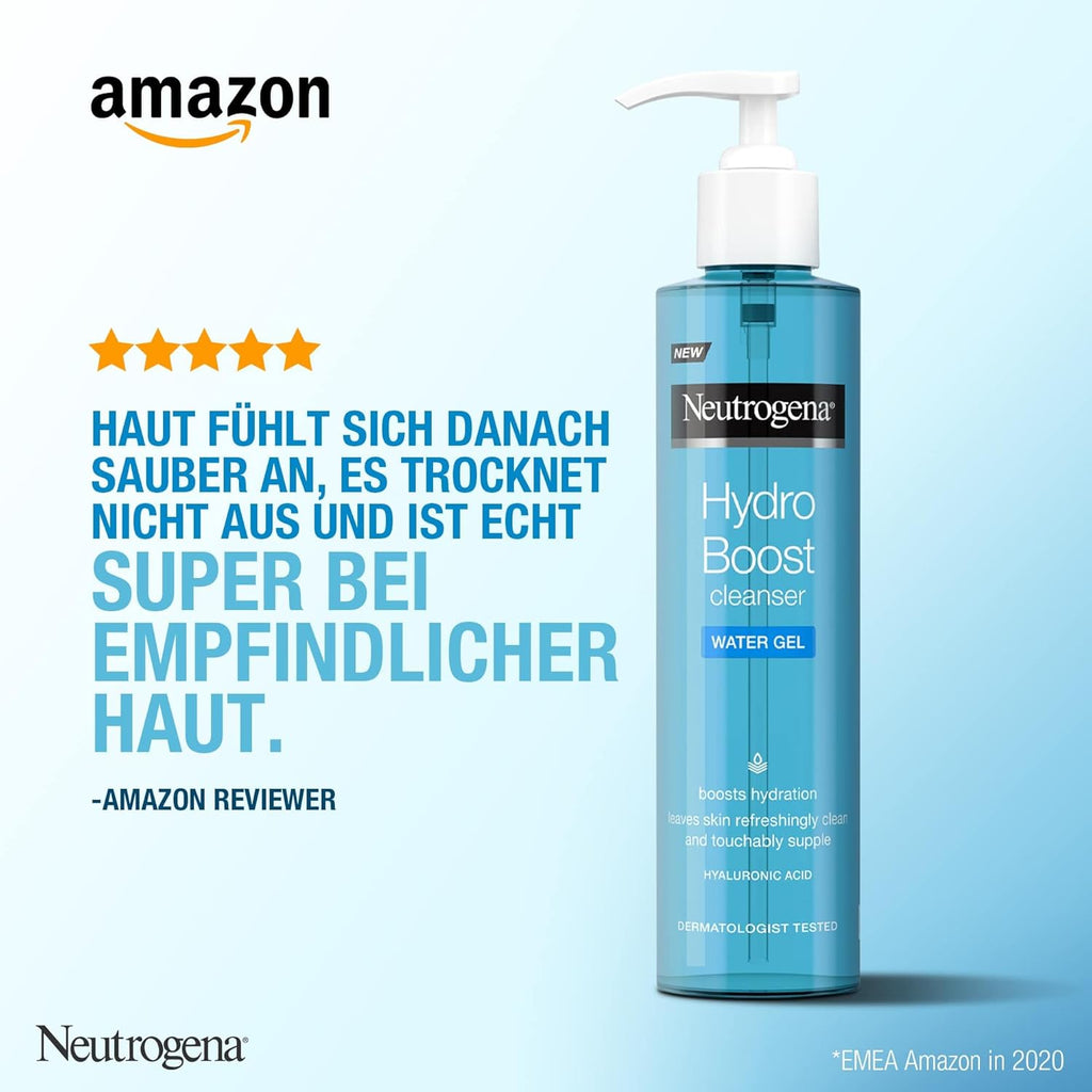 Neutrogena Hydro Boost - Gel Limpiador Facial Aqua Con Glicerina Y Hialurón, 200 Ml