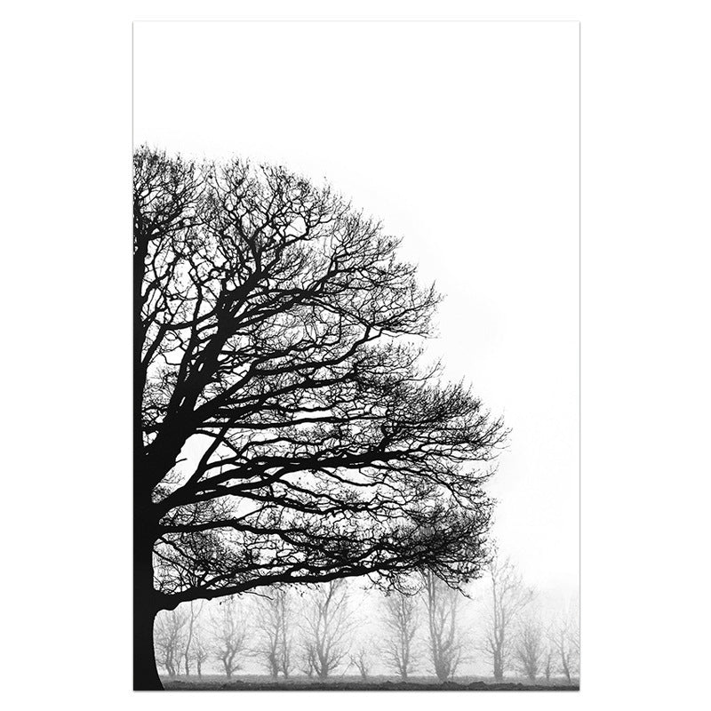 Black And White Winter Trees Modern Sofa Background Wall Decorative