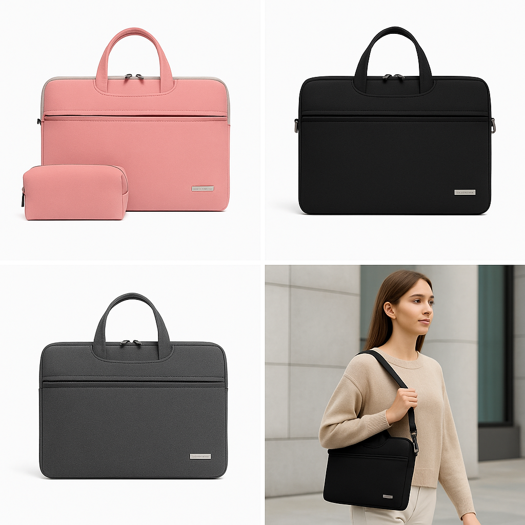 PU Leather Women Laptop Bag Notebook Carrying 13.3 14 15.6 Inch Men Handbags Shoulder Mouse Bag