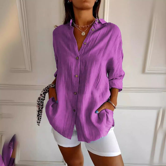 Pleated Lapel Shirt – Single-Breasted Minimalist Fit